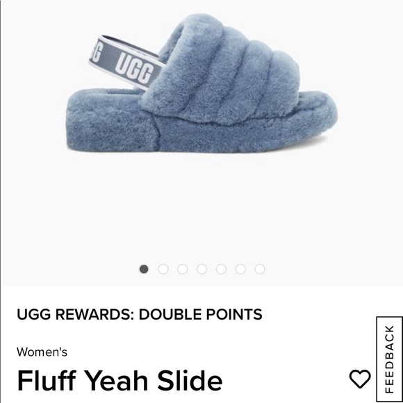 Ugg Fluff Yeah Blue Slippers - Picture 2 of 10